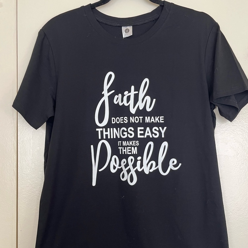 Black and White “Faith” Statement Tee
